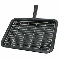 UNIVERSAL Oven Grill Pan Non Stick Cooker Tray with Handle & Rack 380mm x 280mm