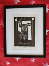 Dog greyhound Lino Print