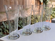 Set Of 4 Vintage Etched Glass