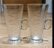 Costa Clear Glass Latte Mug Set Tall Coffee Tea Hot Chocolate, 2-Pack