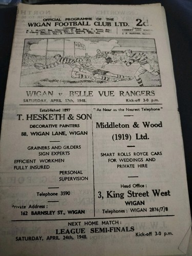 Vintage rugby league - league, programme