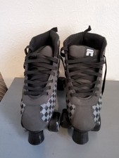 Rookie Quad Roller Skates Size UK 7 Checkerboard Black/Grey Used Indoors Only