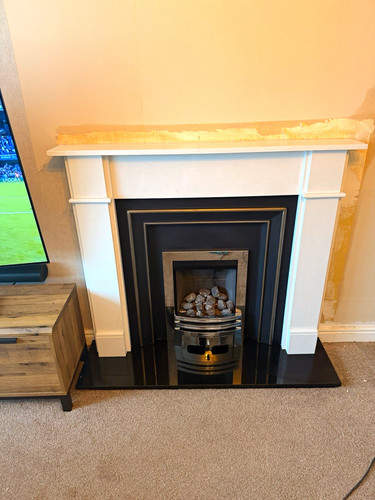 Granite fireplace surround - fireplace,