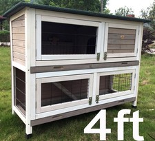 4ft LARGE GREY RABBIT HUTCH