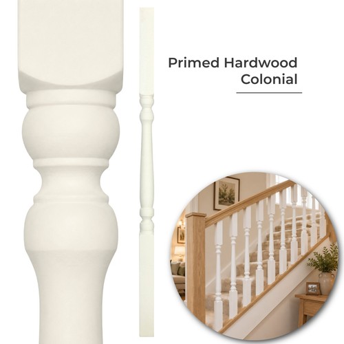 White primed colonial spindles - white,