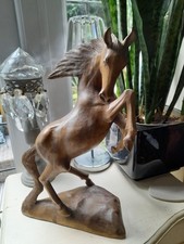 Vintage large carved wooden leaping horse so elegant used read description