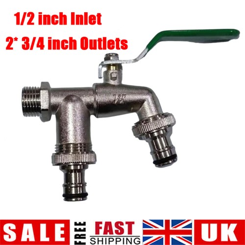 Double garden tap with - double,