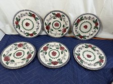 Retired 6 Nicholas Mosse Pottery Dessert Plates 8.5" Floral Rose