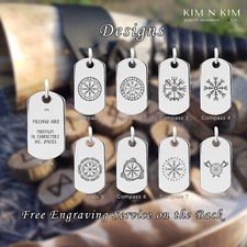 Viking Compass Dog Tag Pendant Necklace/Viking/Norse/Rune/Vegvisir✔️925 Silver