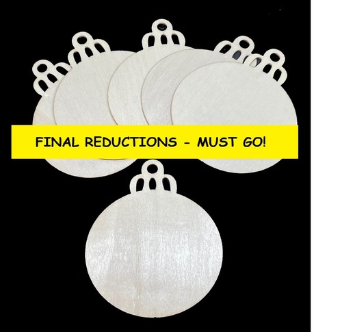 Wooden round baubles 9cm - round,