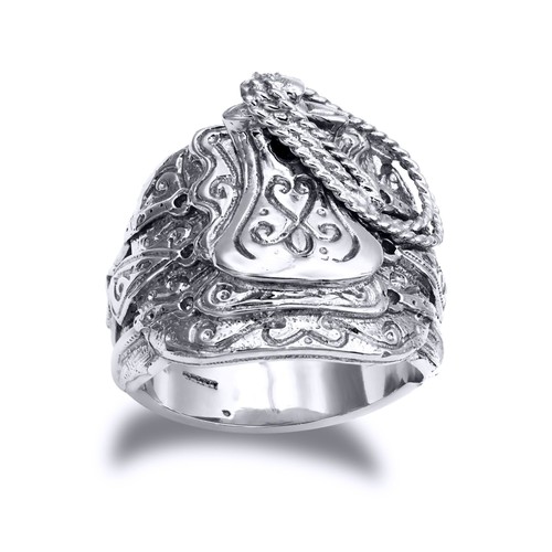 Mens solid rhodium - solid, rhodium-plated