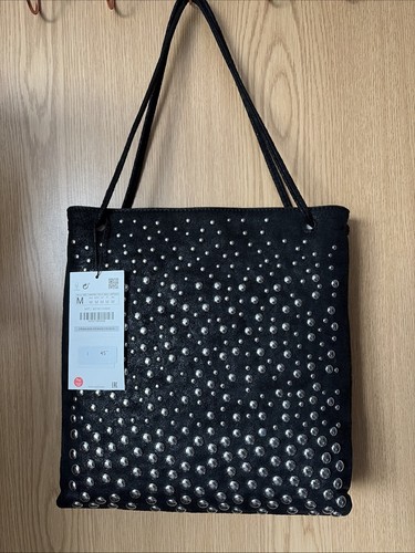 Zara black bag with silver - zara,