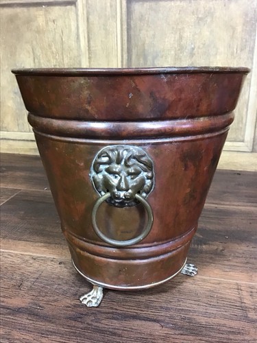 Vintage copper planter with - vintage,