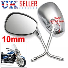 Pair 10mm Motorcycle Rearview