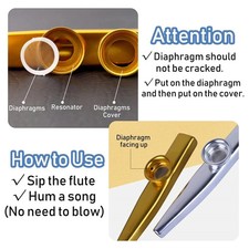 Metal Kazoo with 5 Pcs Flute