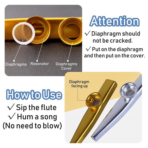Metal kazoo with pcs flute - 5,