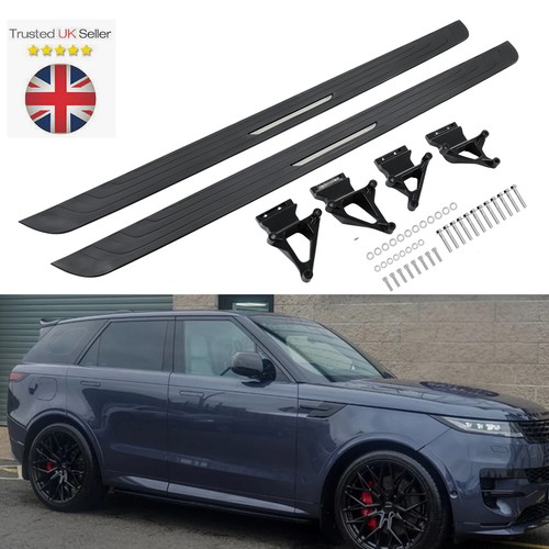 Black fixed side steps - fixed, running