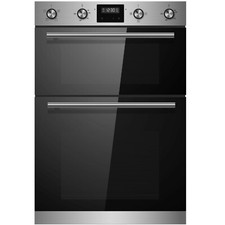 Cookology Double Electric Oven 60cm Built-In 107L Timer & Fan - S/Steel CDO900SS
