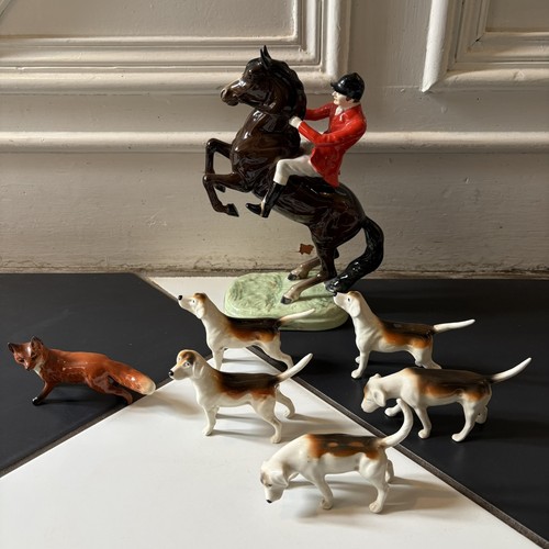 Beswick hunt scene - huntsman, on