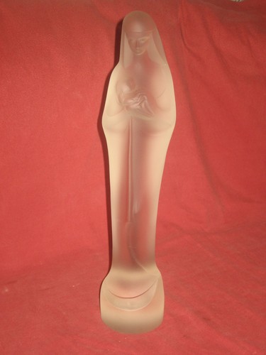 Vintage frosted glass - , madonna