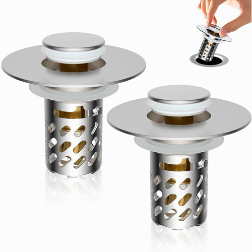 Chrome pop sink plug - 2x,