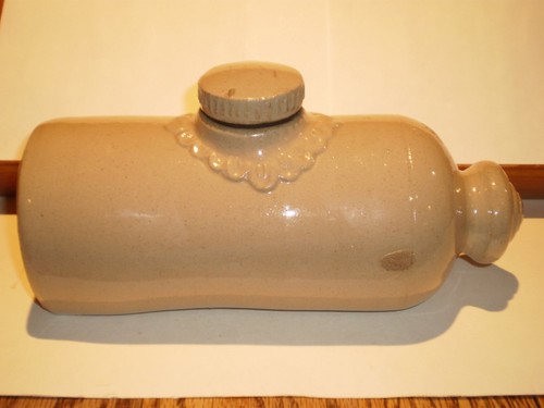 Vtg stoneware hot water - stoneware, bottle