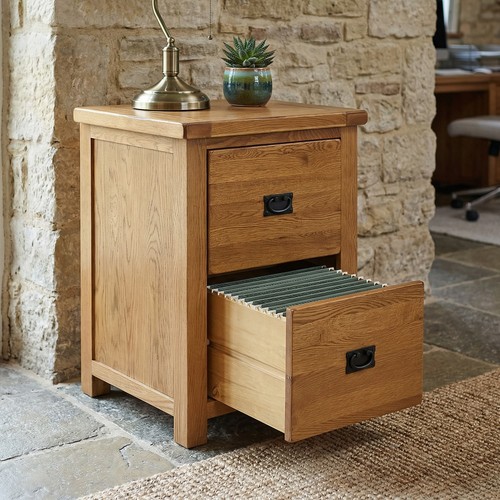 Filing cabinet rustic oak home - rustic,