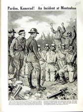 Original Old Antique Print 1916 World War Montauban Siers German Dug-Outs 20th