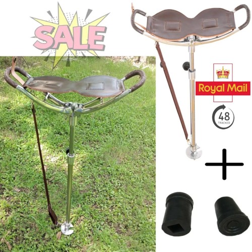 Leather shooting stick with - leather,