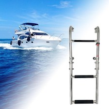 3 Step Marine Boat Ladder Folding Stainless Steel Dock Swimming Pool