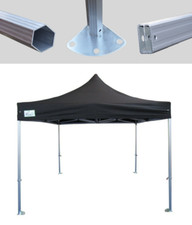 MCD Pop 50mm Black Industrial Pop Up Gazebo 3m x 3m Easy Up Market Stall