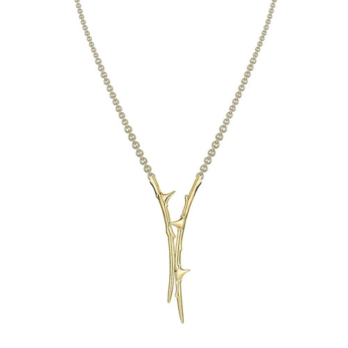 Rose thorn drop lariat gold - rose,