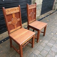  A Pair of Solid Oak Church