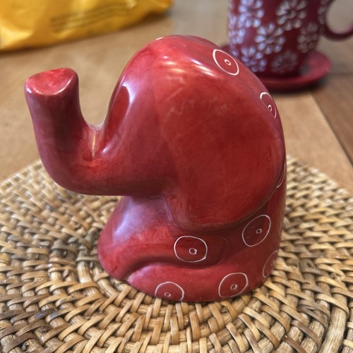 Vintage hand carved red - carved,