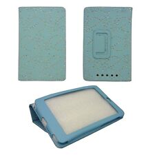 CASE FOR GOOGLE NEXUS 7 TURQUOISE DIAMOND BLING GLITTER PRINT PU LEATHER COVER 
