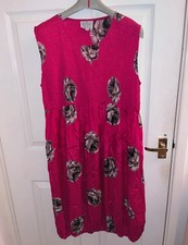 Masai clothing company bubble hem dress pink size m stretch top sleeveless