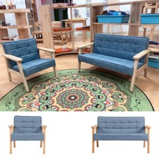 Children Kids Sofa Armchair Playroom 1-2 Seater Boys Girls Sofa Wooden Frame