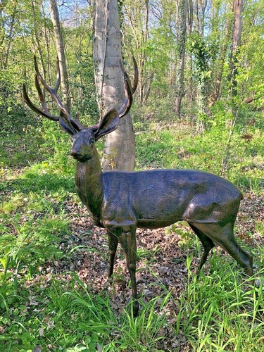 Bronze stag statue aluminium - stag,