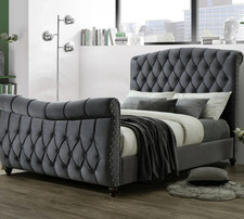 Ottoman Sleigh Bed Frame Plush