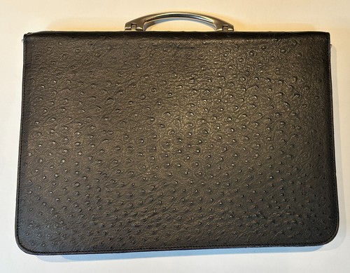 Ostrich skin briefcase - skin, oliver