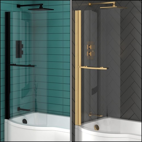 Shaped shower bath screen - bath,