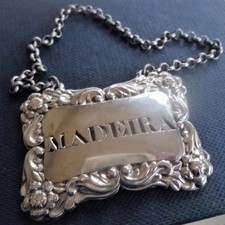Scottish Silver Madeira Decanter Wine Label c.1820 Alexander Cameron of Dundee