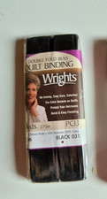 WRIGHTS DOUBLE FOLD BIAS QUILT BINDING  7/8" WIDE  3 YARDS  BLACK 031