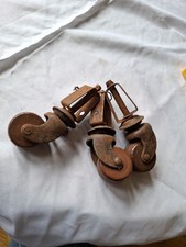 3 Old Vintage Steel And  Brown