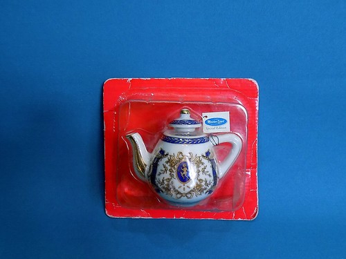 Porcelain art miniature teapot - miniature,