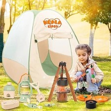 Kids Camping Set Toy Explorer Kit w/ Optional Tent Campfire Binoculars Gift UK