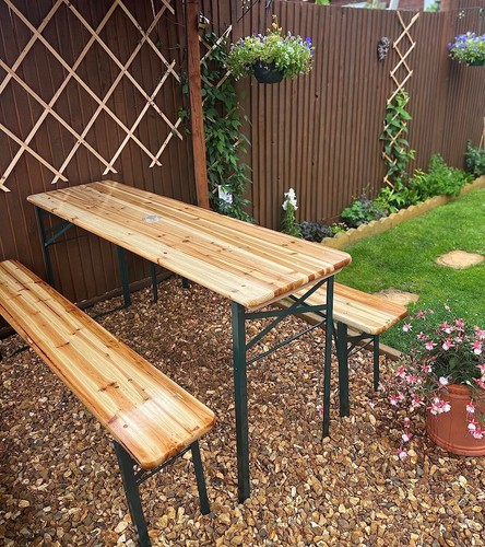 Folding beer table and bench - folding,