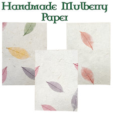 Handmade Mulberry Paper 3 x A4 6 x A5 sheets art/craft/decoupage/dried leaves