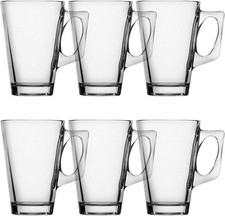 6X Latte Glasses Tea Coffee Cappuccino Hot Chocolate Drink Mugs Cups NEW