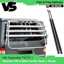 FOR VW CARAVELLE T5 T5.1 GENUINE TAILGATE 4 BIKE BICYCLE HOLDER RACK +GAS STRUTS